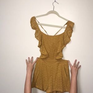 Mustard Peplum Romper
